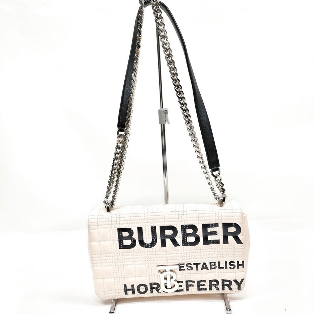 Burberry Lola Shoulder Bag Quilted Printed Coated Canvas Small